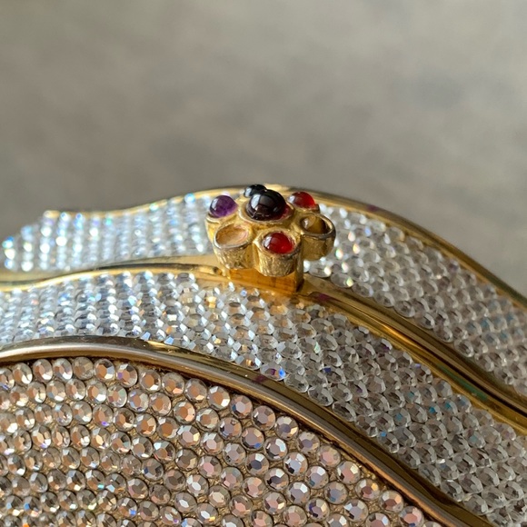 Authentic Judith Leiber Fullbead Minaudiere Evening Clutch Shoulder Crossbody - Picture 12 of 16